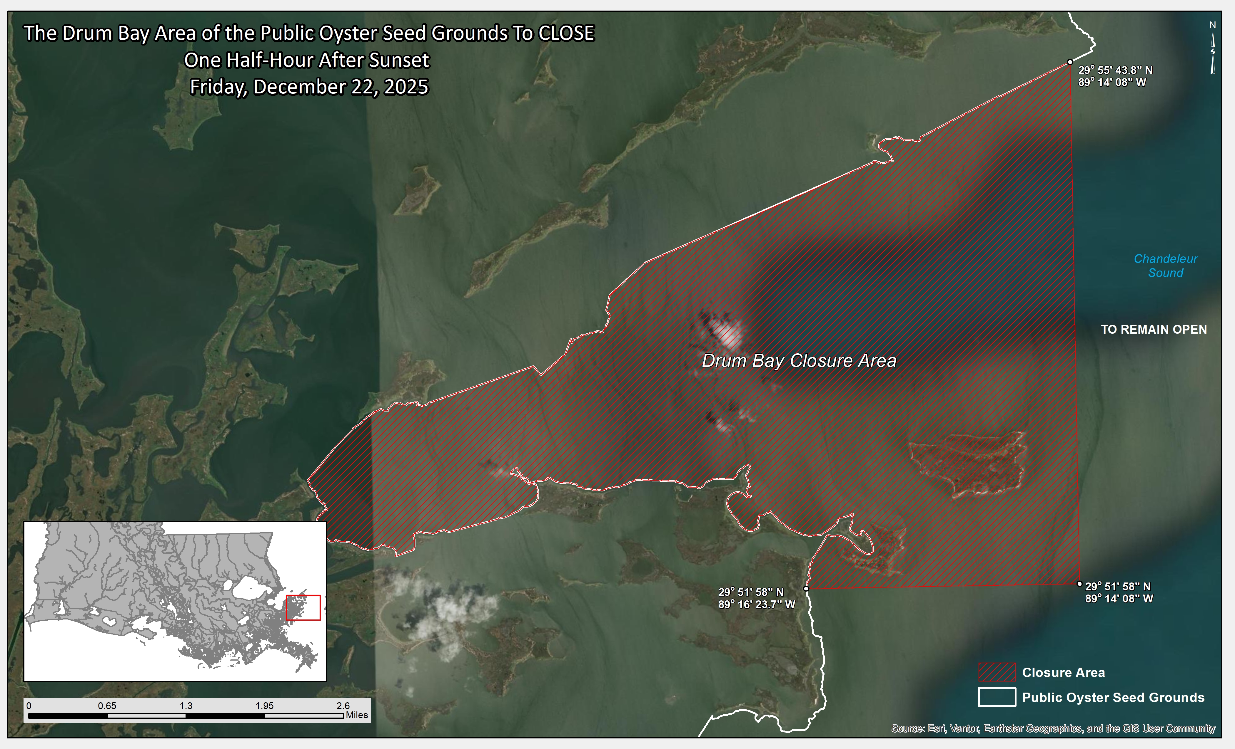 Drum Bay closure map