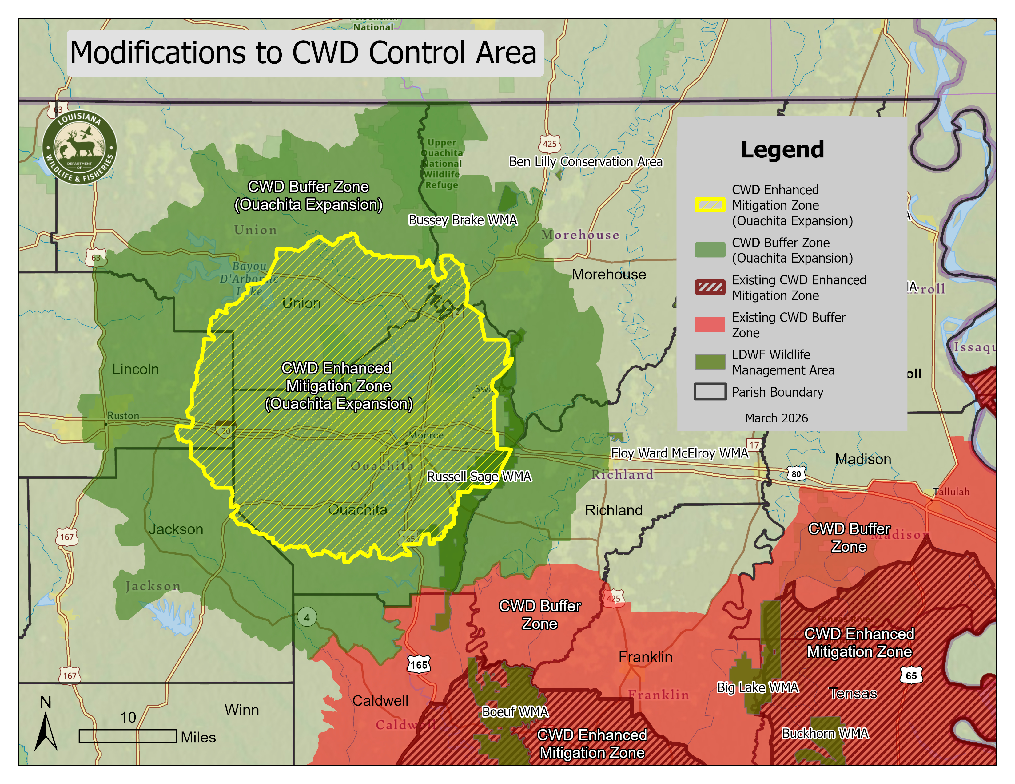 Ouachita CWD Control Area Map