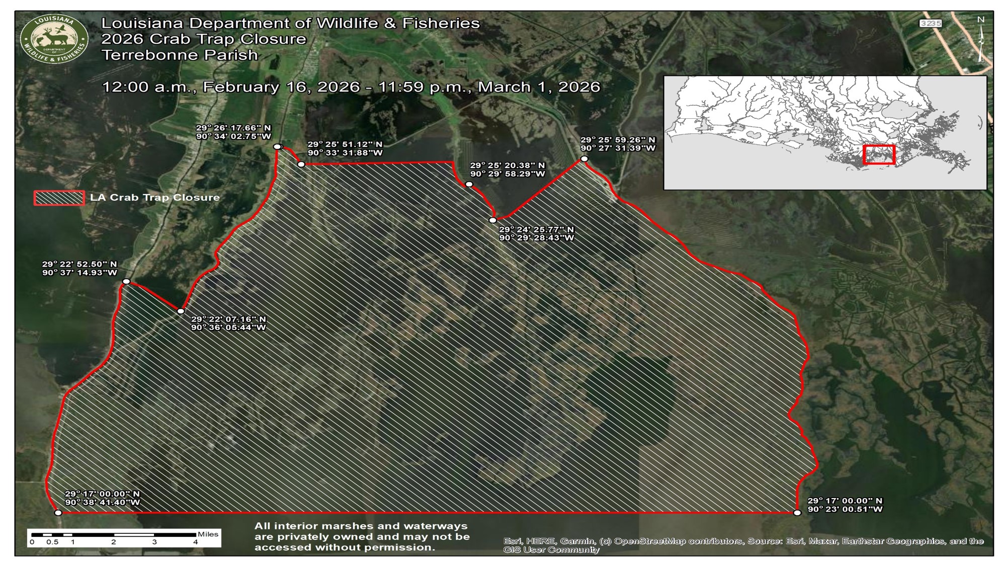 Terrebonne DCTR map derelict closure map
