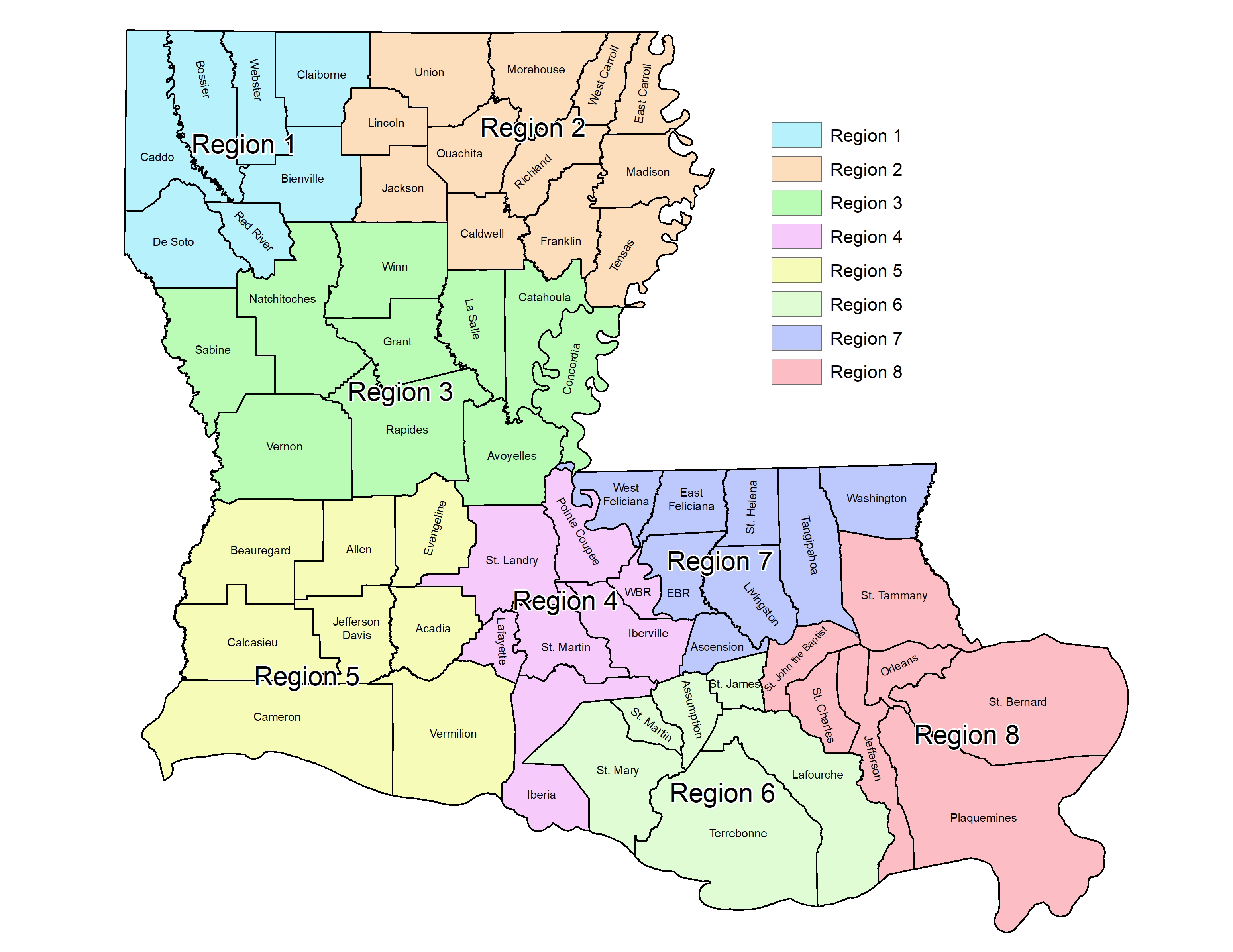 Law enforcement regional office map