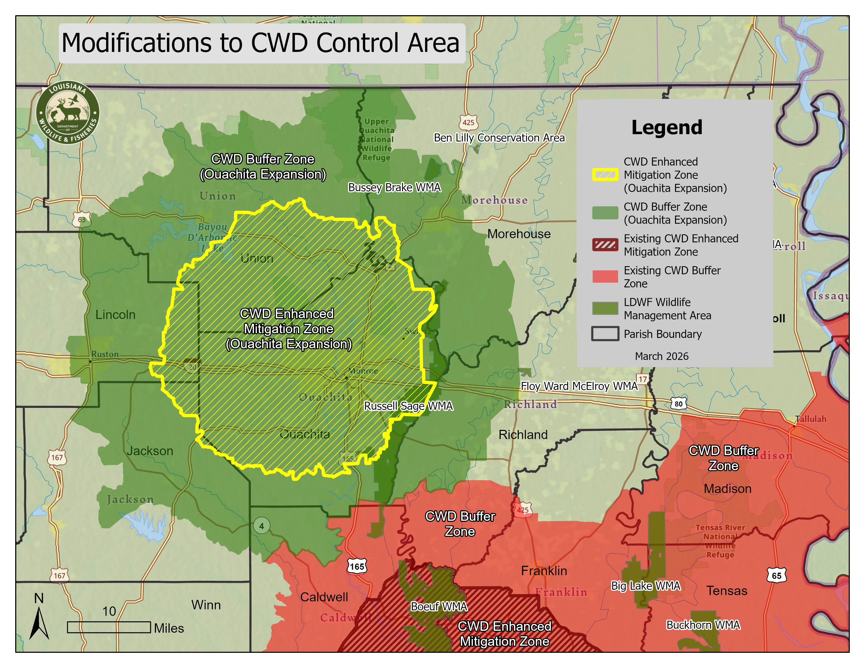 Map of modified CWD control area