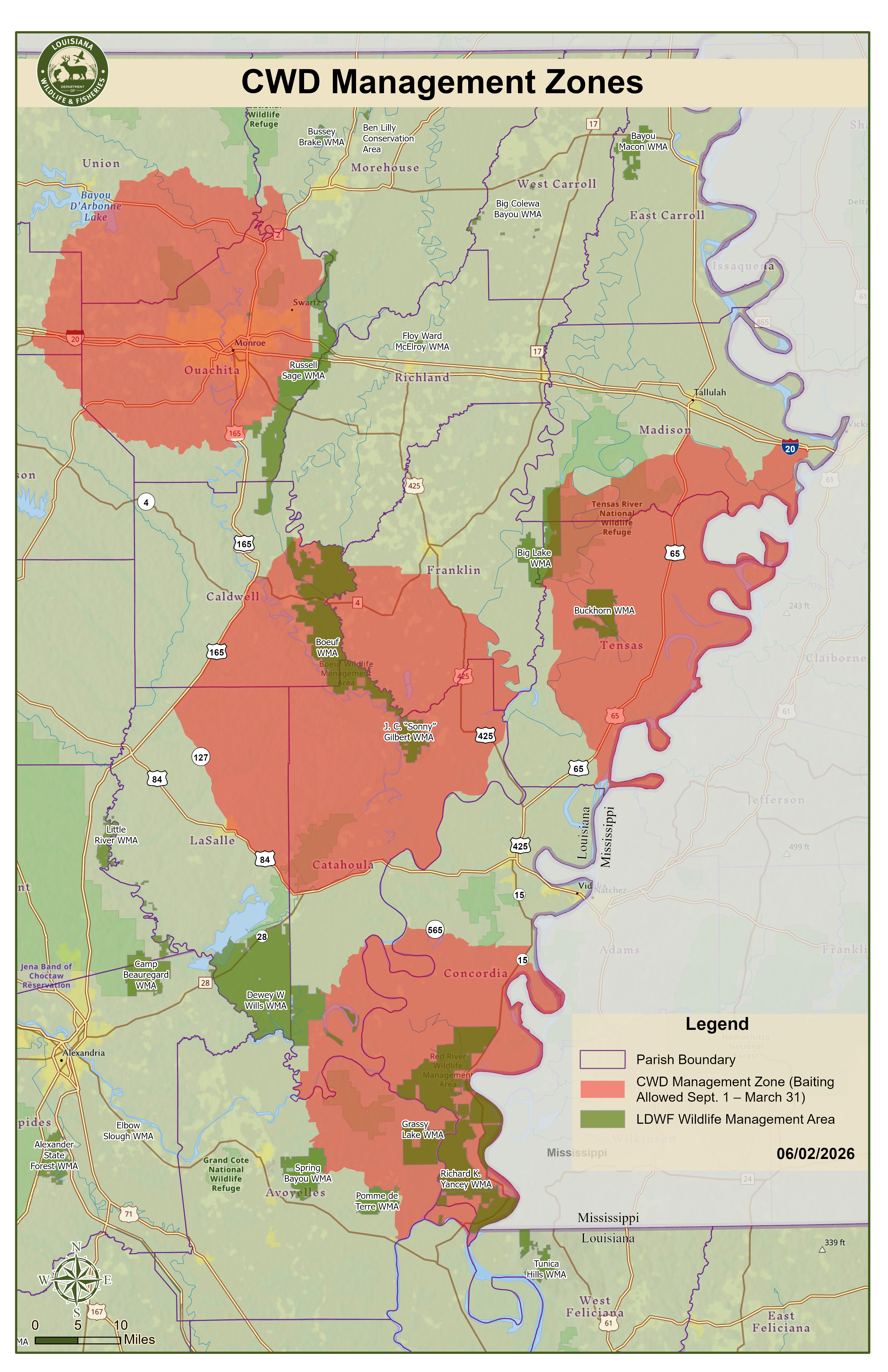 CWD management zone map